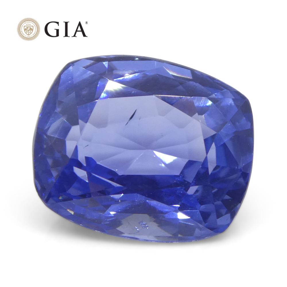 Zafiro azul en cojín de 6.98 ct Certificado GIA Sri Lanka sin calentar en venta 2
