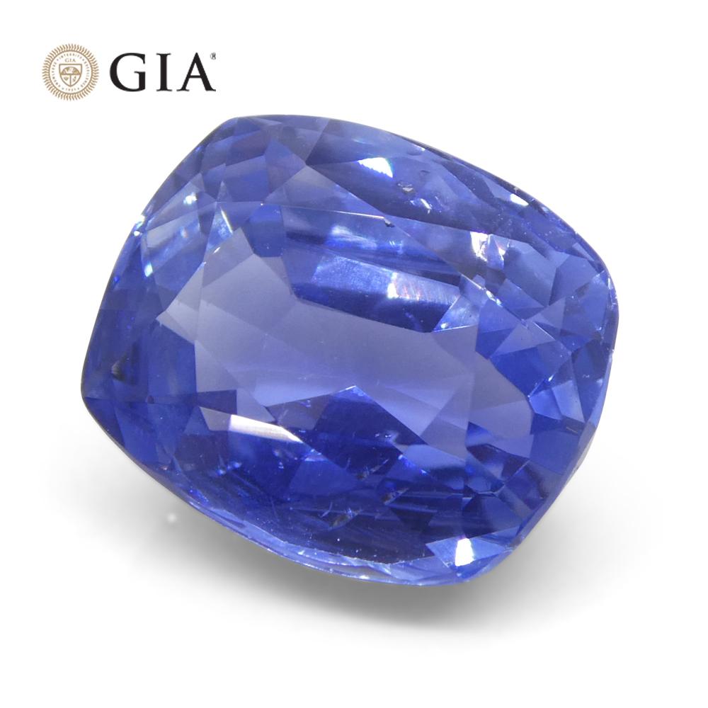 Zafiro azul en cojín de 6.98 ct Certificado GIA Sri Lanka sin calentar en venta 3