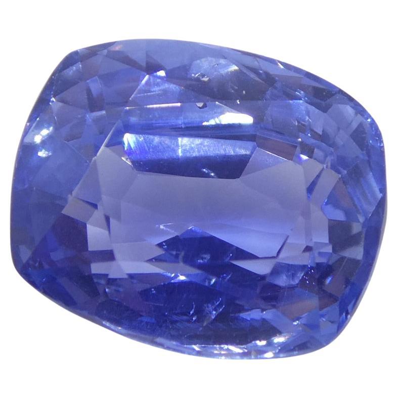 Saphir bleu coussin non chauffé du Sri Lanka certifié GIA de 6,98 carats 