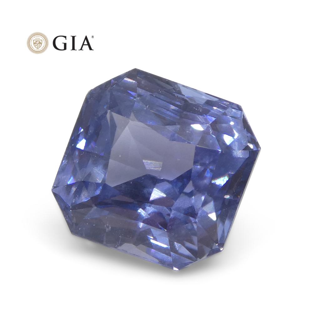 6.98 Carat Octagonal Blue to Purple Sapphire GIA Certified Tanzania For Sale 4