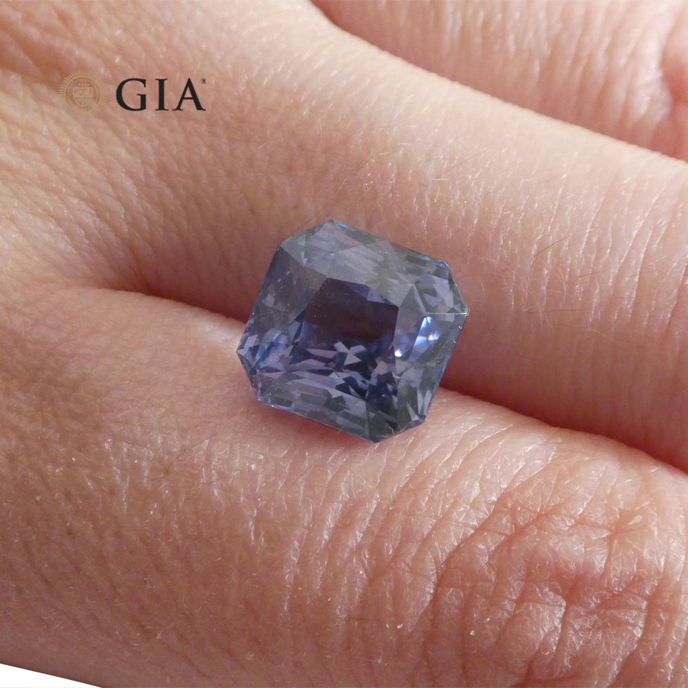 6.98ct Octagonal Blue to Purple Sapphire GIA Certified Tanzania For Sale 4