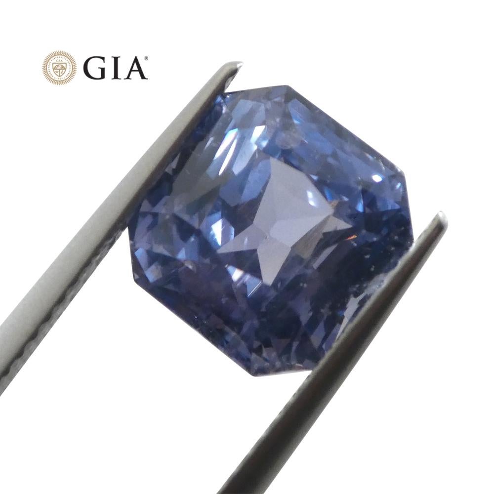 6.98 Carat Octagonal Blue to Purple Sapphire GIA Certified Tanzania For Sale 10