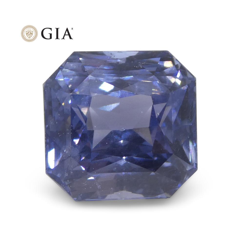 6.98 Carat Octagonal Blue to Purple Sapphire GIA Certified Tanzania For Sale 11