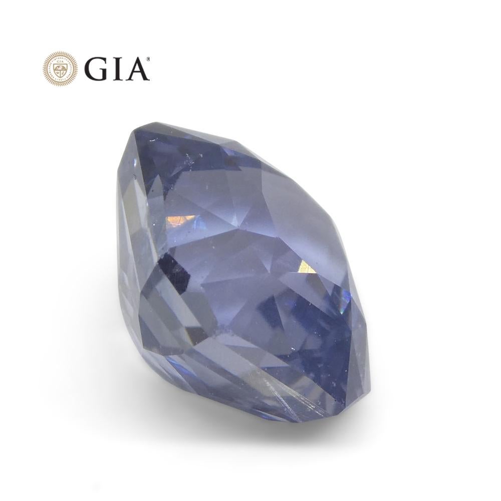 Women's or Men's 6.98ct Octagonal Blue to Purple Sapphire GIA Certified Tanzania For Sale