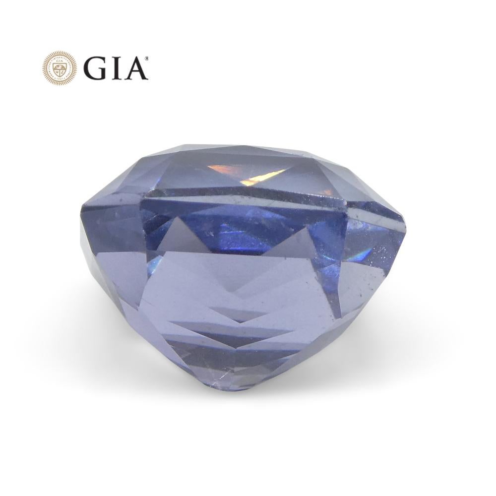 6.98 Carat Octagonal Blue to Purple Sapphire GIA Certified Tanzania For Sale 2