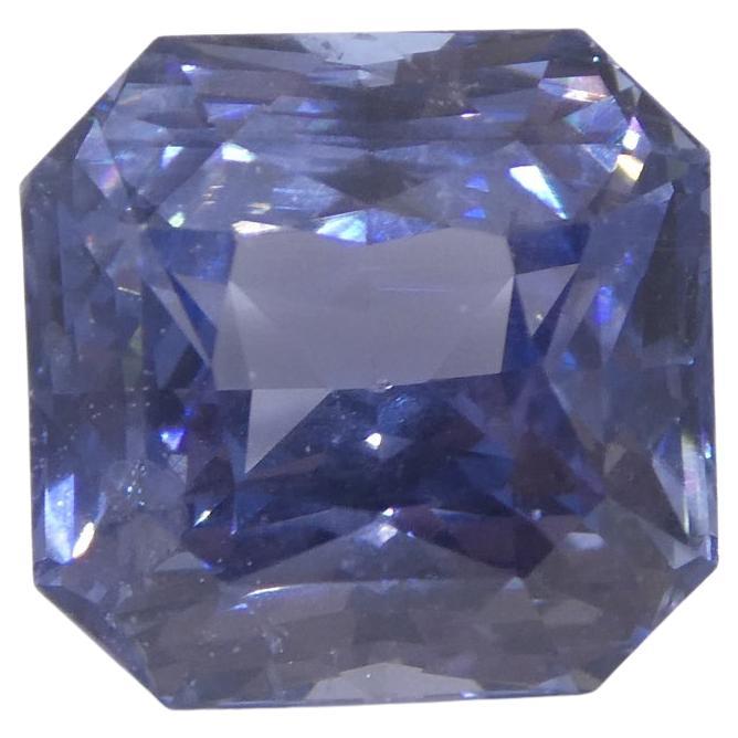 6.98ct Octagonal Blue to Purple Sapphire GIA Certified Tanzania For Sale
