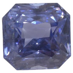 Saphir octogonal bleu à violet certifié GIA de Tanzanie de 6,98 carats
