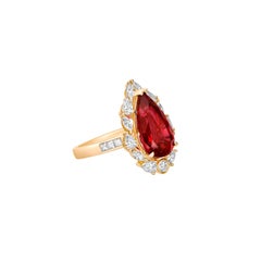Sunita Nahata Rubelite 6.99ct. Fancy Ring in 18KYG with Diamond.