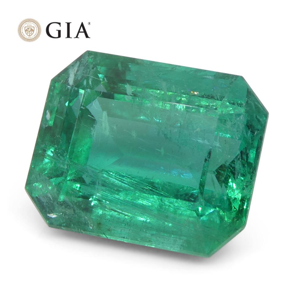 6,99 Karat Achteckiger/Emaragdschliff Grüner Smaragd GIA zertifiziert Zambia (F2) im Angebot 6