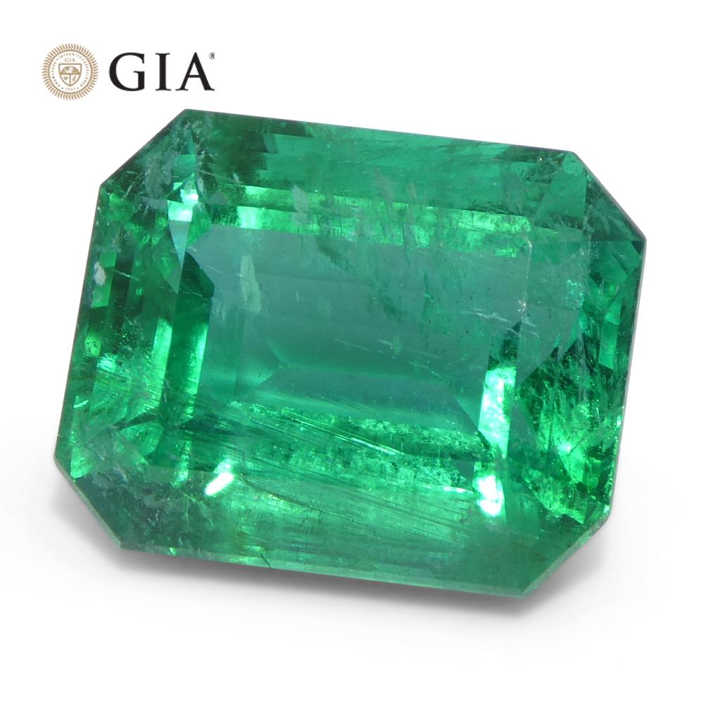 6,99 Karat Achteckiger/Emaragdschliff Grüner Smaragd GIA zertifiziert Zambia (F2) im Angebot 5