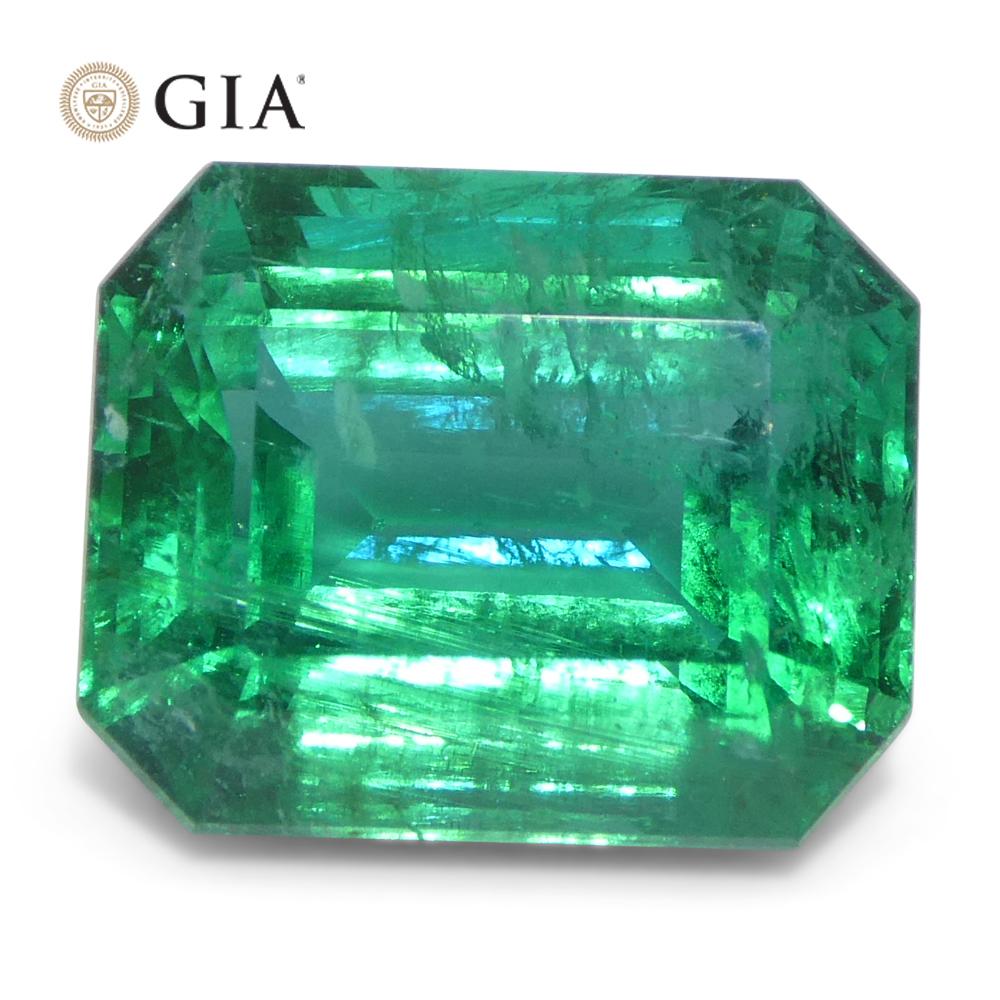 6,99 Karat Achteckiger/Emaragdschliff Grüner Smaragd GIA zertifiziert Zambia (F2) im Angebot 6