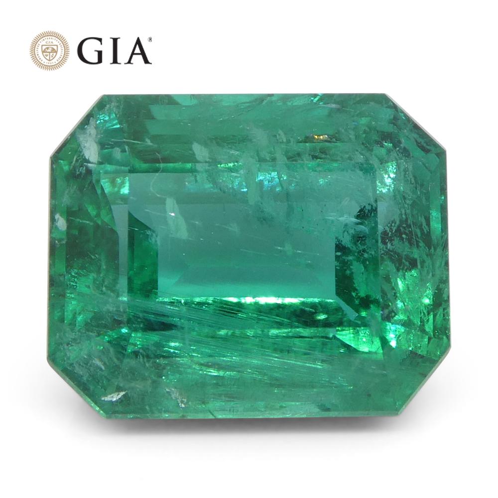 6,99 Karat Achteckiger/Emaragdschliff Grüner Smaragd GIA zertifiziert Zambia (F2) im Angebot 3