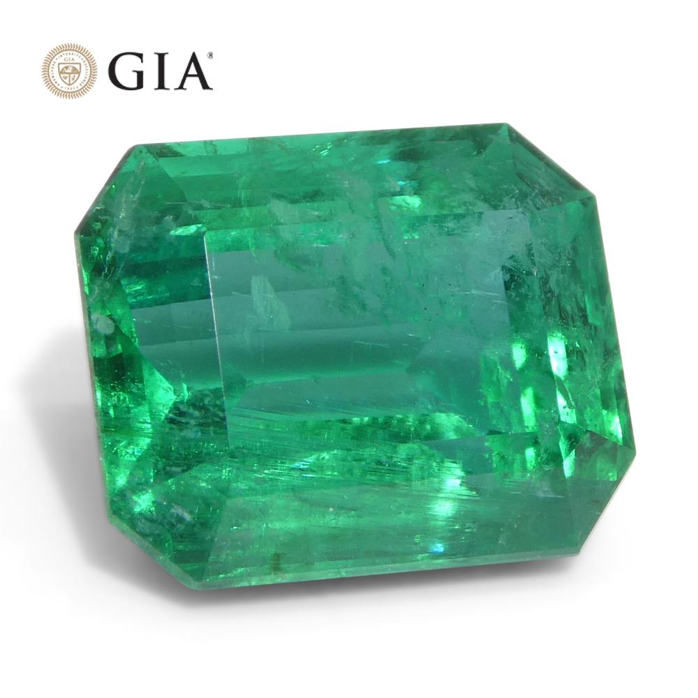 6,99 Karat Achteckiger/Emaragdschliff Grüner Smaragd GIA zertifiziert Zambia (F2) im Angebot 2