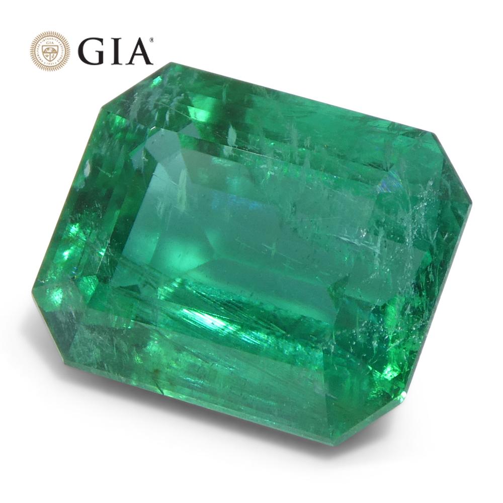 6,99 Karat Achteckiger/Emaragdschliff Grüner Smaragd GIA zertifiziert Zambia (F2) im Angebot 4