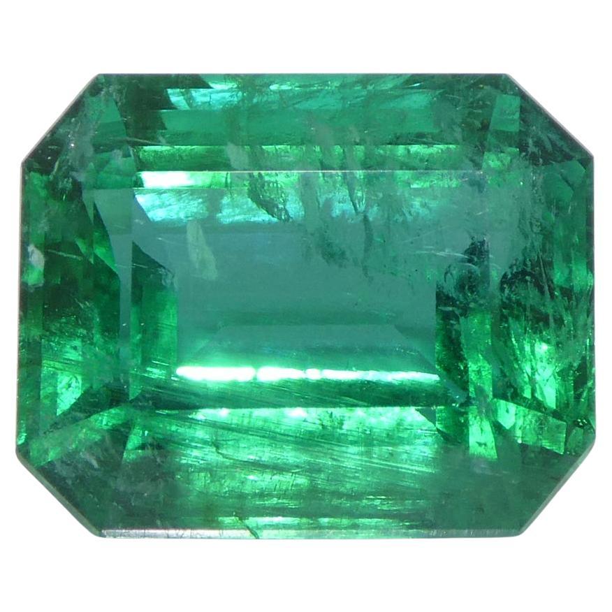 6,99ct Taglio ottagonale/smeraldo verde Smeraldo certificato GIA Zambia (F2)