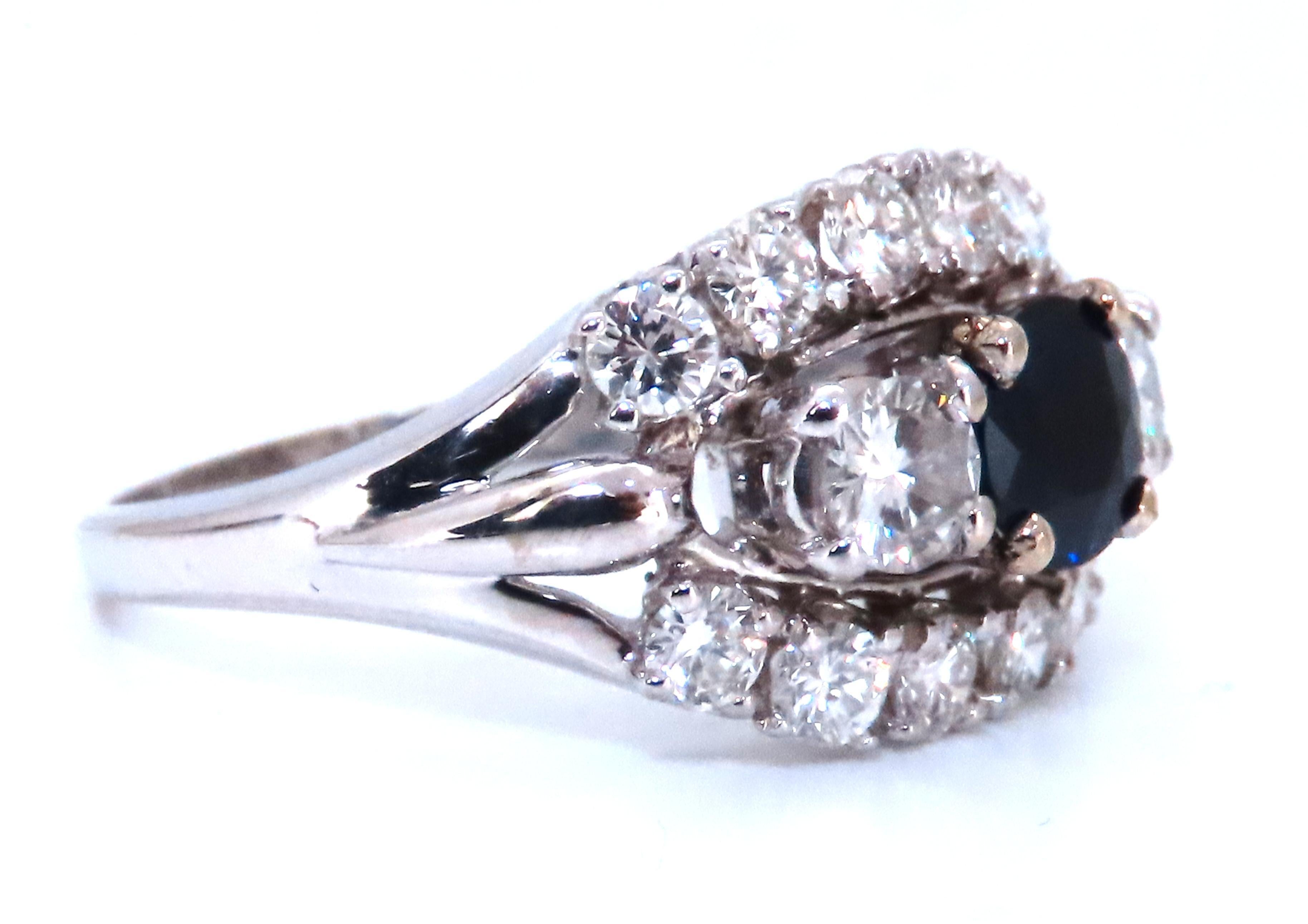 .69 Karat natürlicher Saphir Cluster Row Ring 14kt 46885 (Romantik) im Angebot