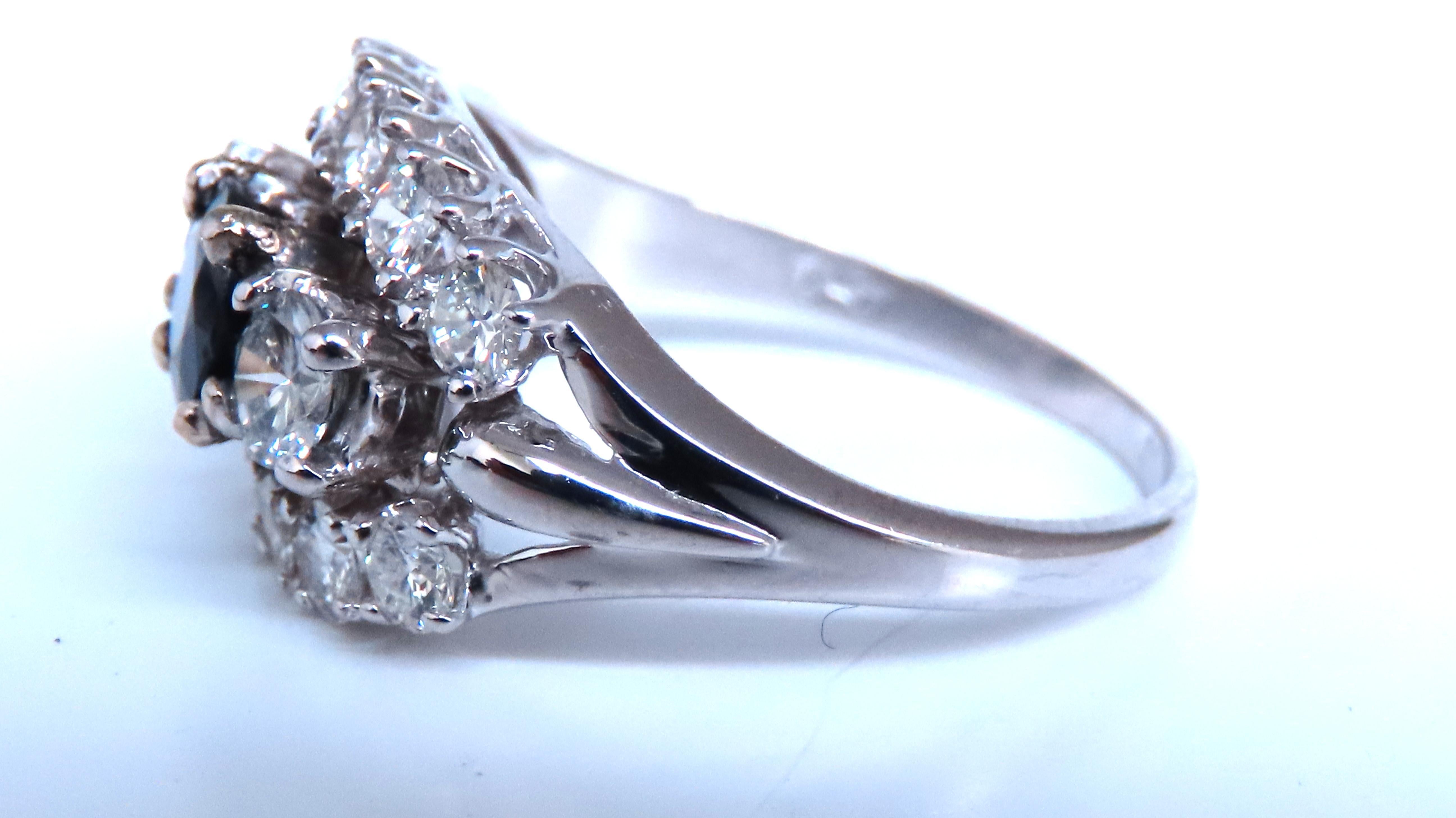 .69 Karat natürlicher Saphir Cluster Row Ring 14kt 46885 im Angebot 1