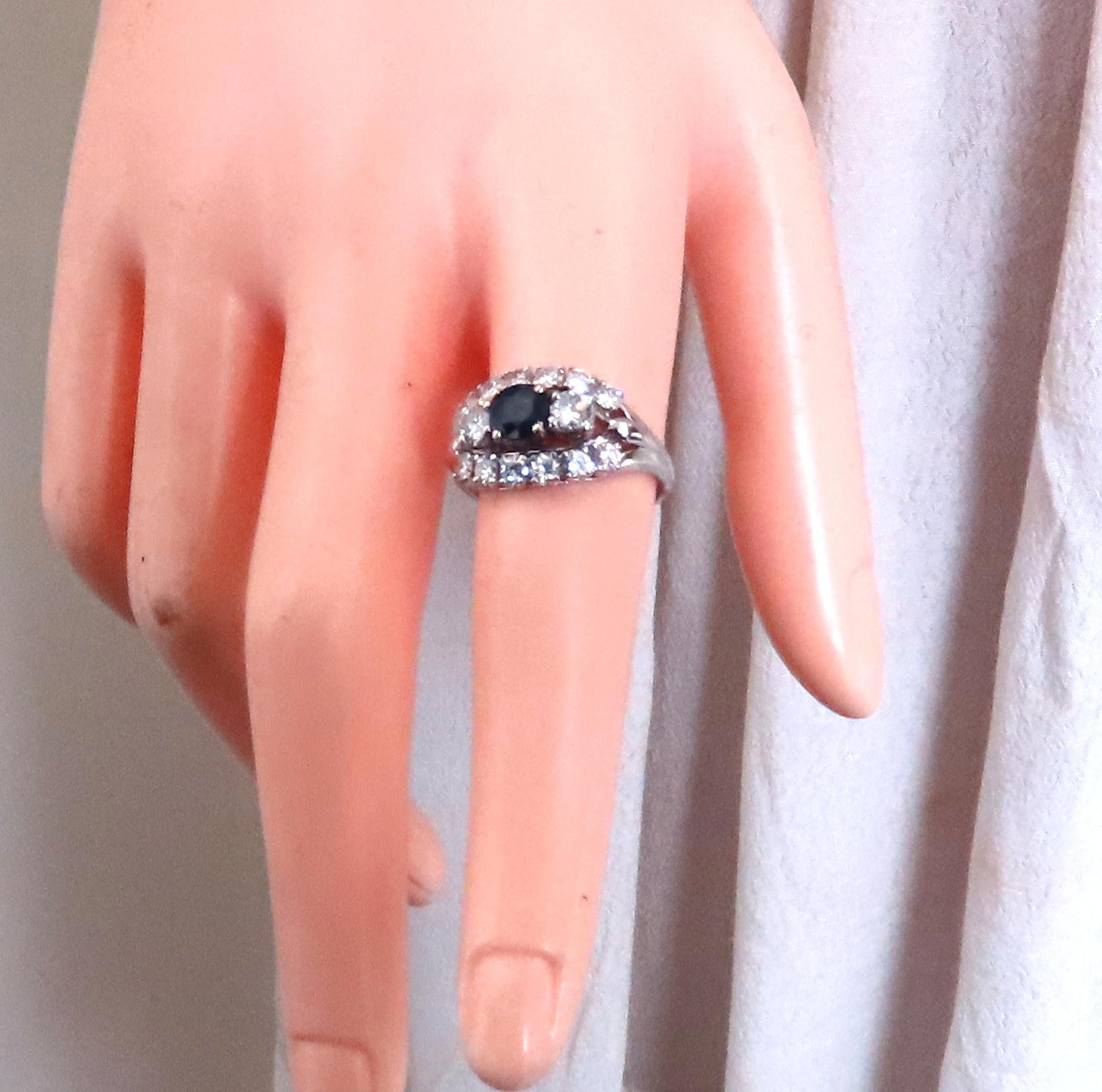 .69 Karat natürlicher Saphir Cluster Row Ring 14kt 46885 im Angebot 3