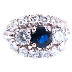 .69ct Natural Sapphire Cluster Row Ring 14kt 46885*