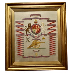 Used  69th Battery Royal Field Artillery Framed Commemorative Embroidery    