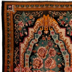 6.9x10.2 Ft Vintage Floral Bessarabian Kilim, Alfombra de lana tejida a mano de Moldavia