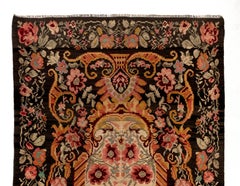 6.9x10.3 Ft Handmade Bessarabian Wool Kilim Vintage Floral Pattern Moldovan Rug