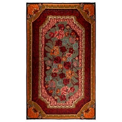 7x11.4 Ft Vintage Bessarabian Kilim, Floral Handwoven Wool Rug from Moldova