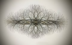 69"x37" Metal Wall Sculpture in Stainless, Bronze and Brass #746