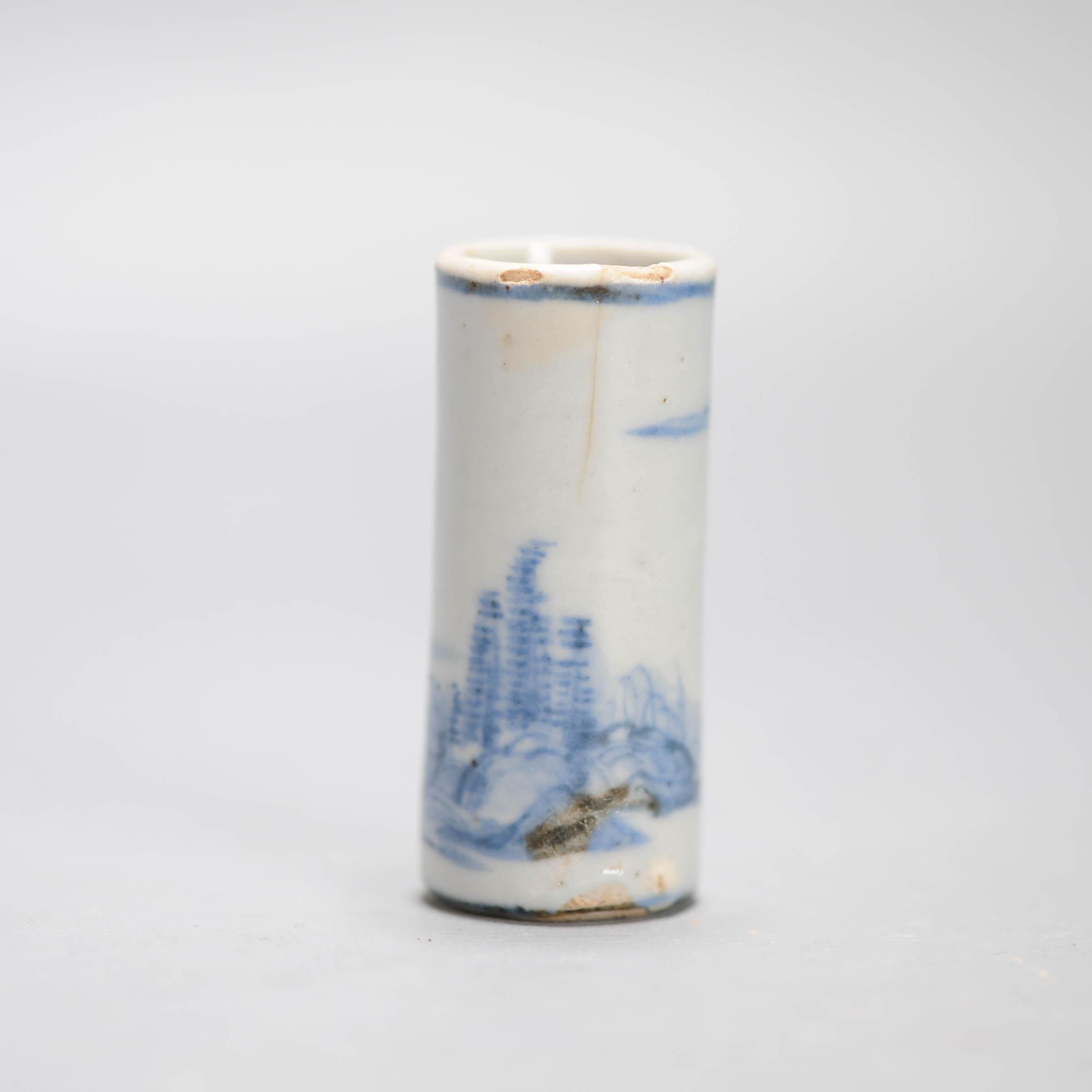 6CM Antique Ming Period Kosometsuke Landscape Chinese Porcelain Dish/Holder For Sale 6