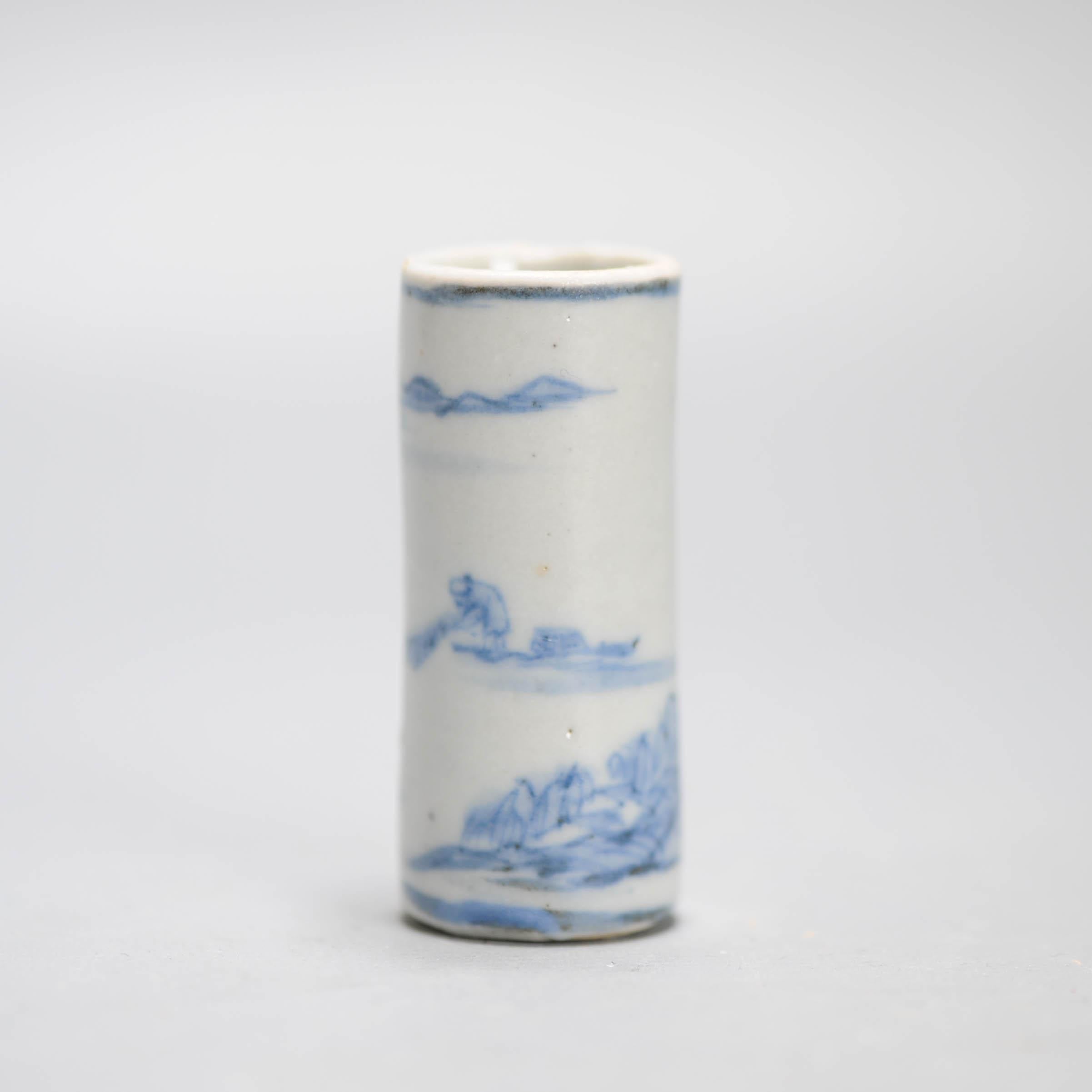6CM Antique Ming Period Kosometsuke Landscape Chinese Porcelain Dish/Holder In Good Condition For Sale In Amsterdam, Noord Holland