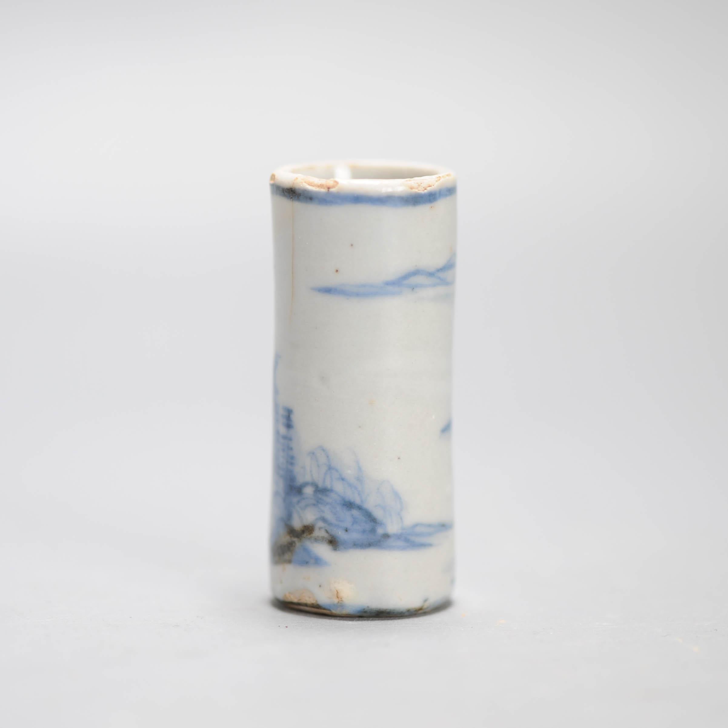 6CM Antique Ming Period Kosometsuke Landscape Chinese Porcelain Dish/Holder For Sale 1