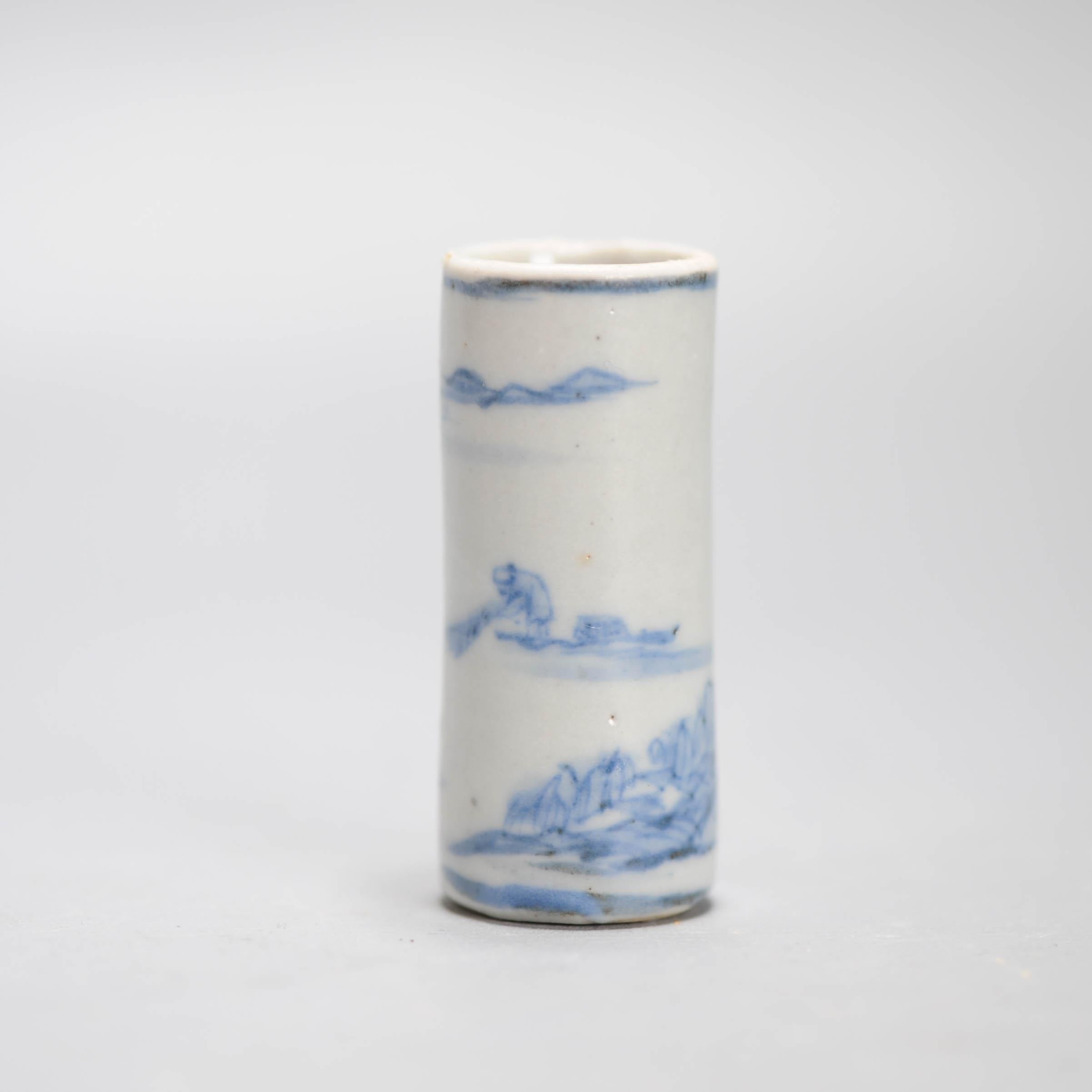 6CM Antique Ming Period Kosometsuke Landscape Chinese Porcelain Dish/Holder For Sale 3