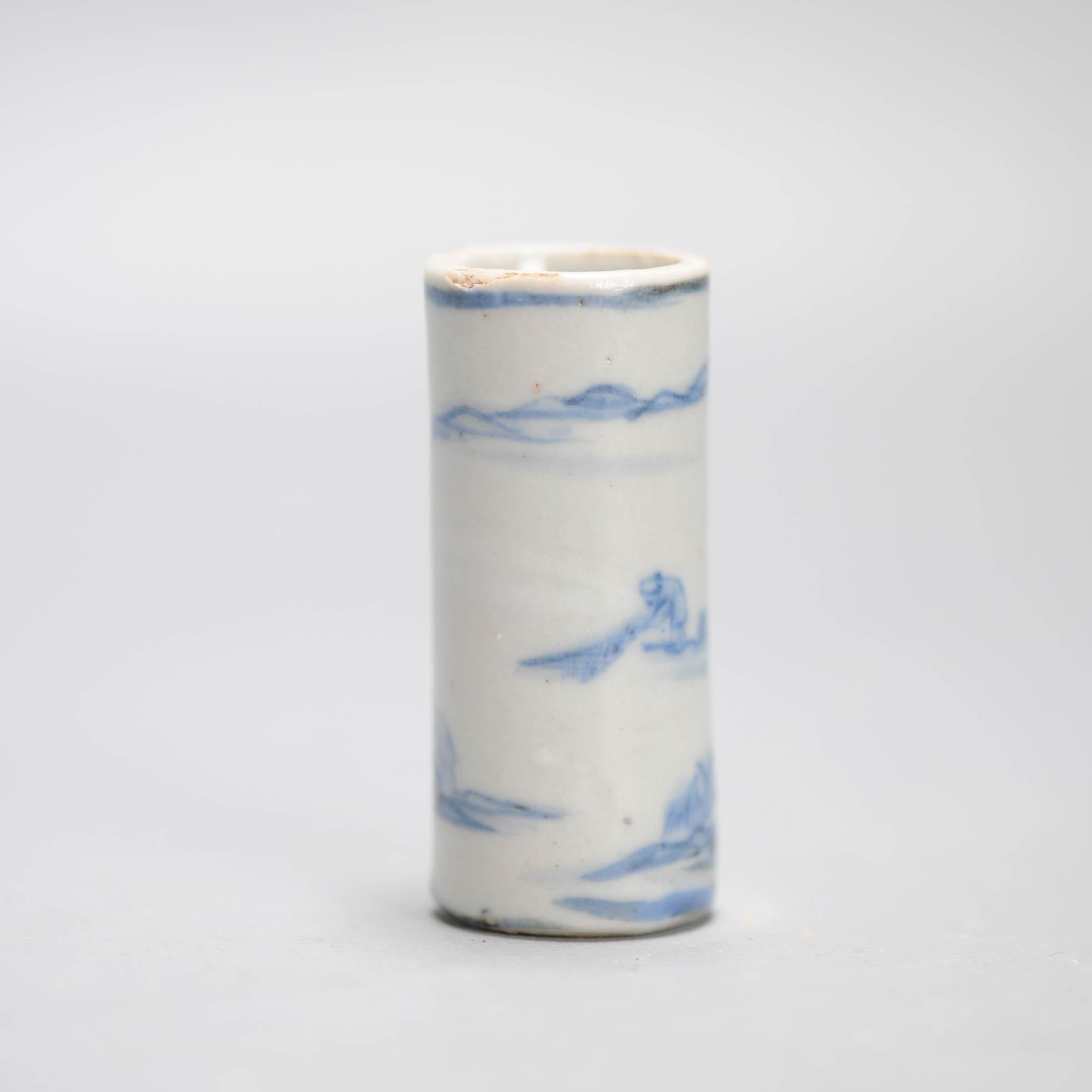 6CM Antique Ming Period Kosometsuke Landscape Chinese Porcelain Dish/Holder For Sale 4