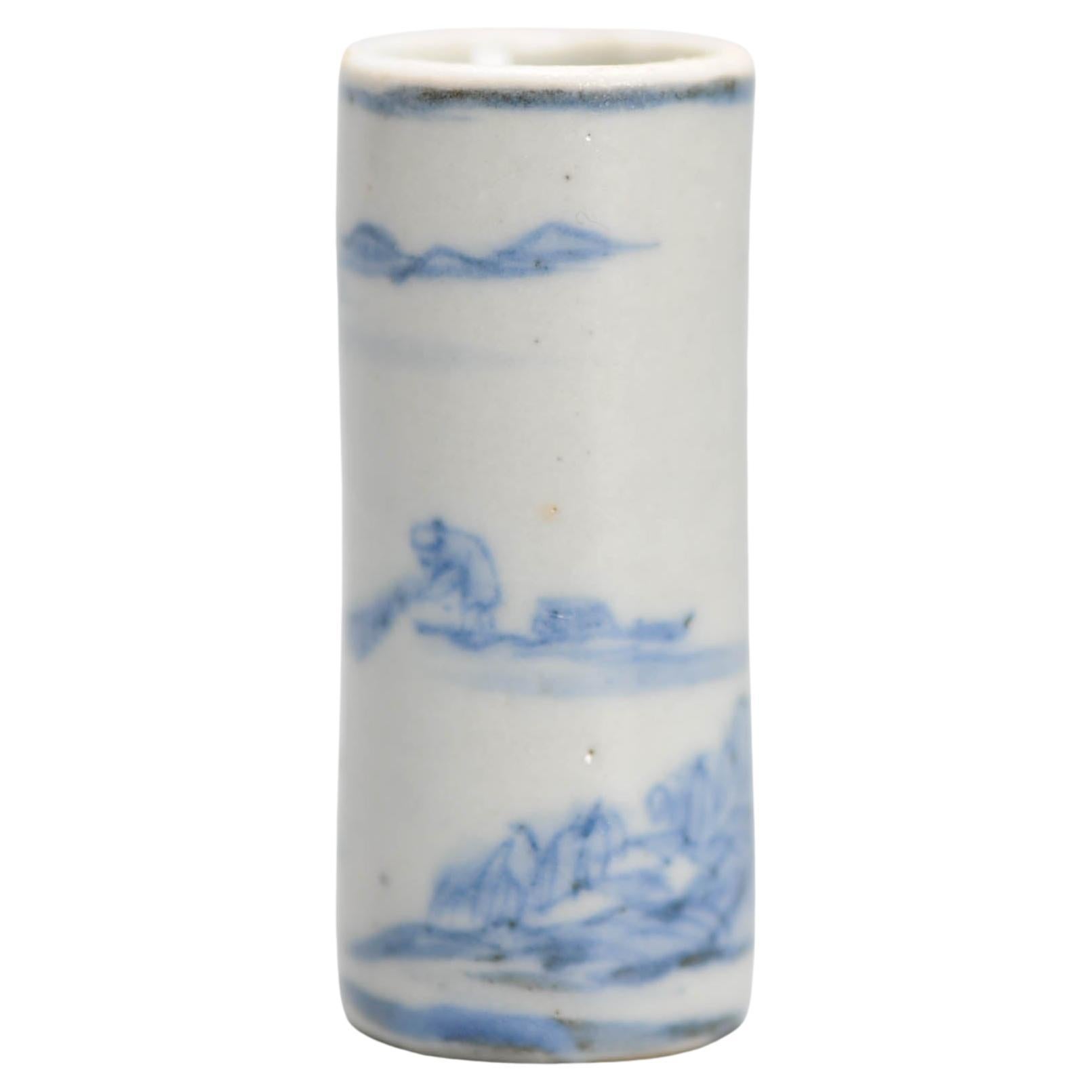 6CM Antique Ming Period Kosometsuke Landscape Chinese Porcelain Dish/Holder