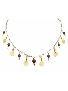 6ct Brown Diamonds and 14k Yellow Gold Disks On Chain Paradizia Necklace N3903