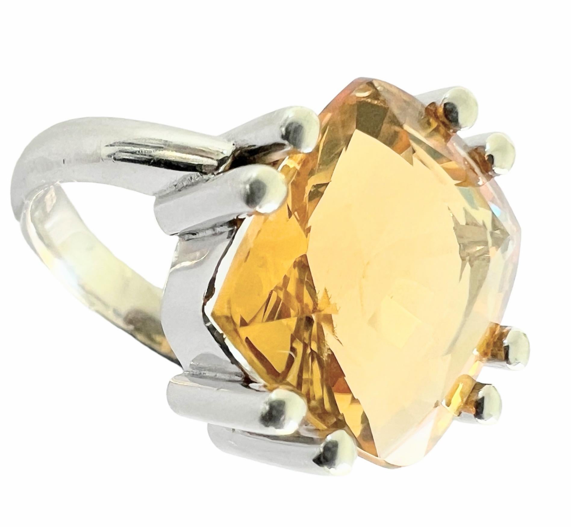 Indulge in the warmth of golden hues with our exquisite 6ct Cushion Cut Natural Unheated Citrine Ring. Crafted to perfection and set in a prong setting. 
Key Features:
Gemstone: A stunning 6ct Round Cushion Natural Unheated Citrine, known for its