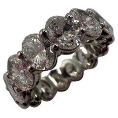 6ct eternity ring oval diamond ring oval diamond wedding band 18KT gold