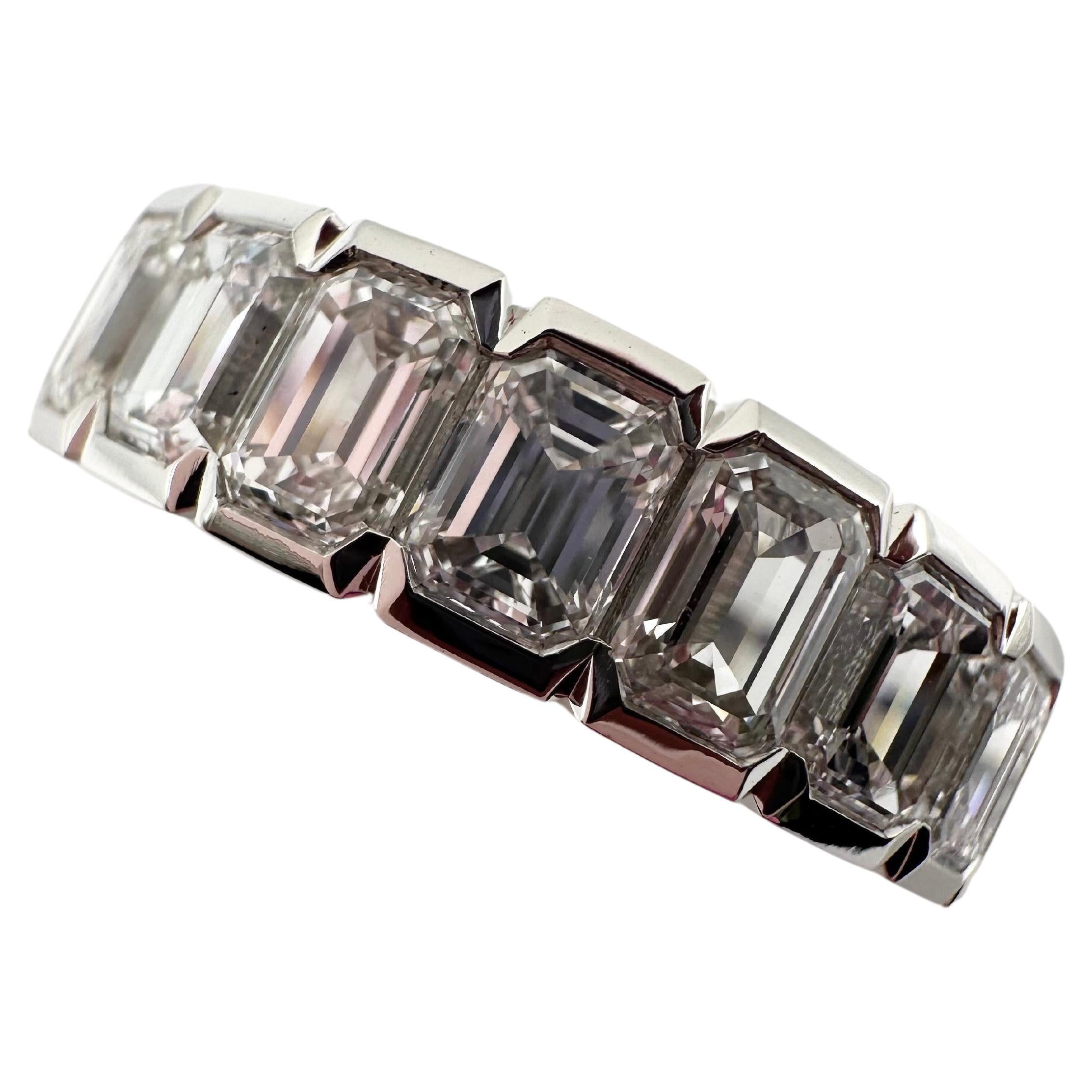 6ct Anillo de boda de diamante fino anillo de la eternidad de platino