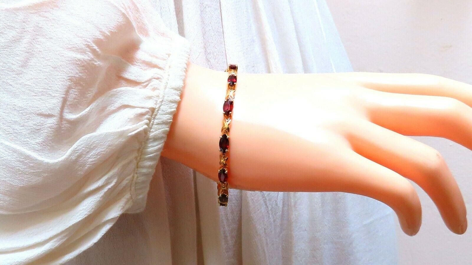 6 Karat natürliches Marquise-Granat-Armband 10kt (Marquiseschliff)