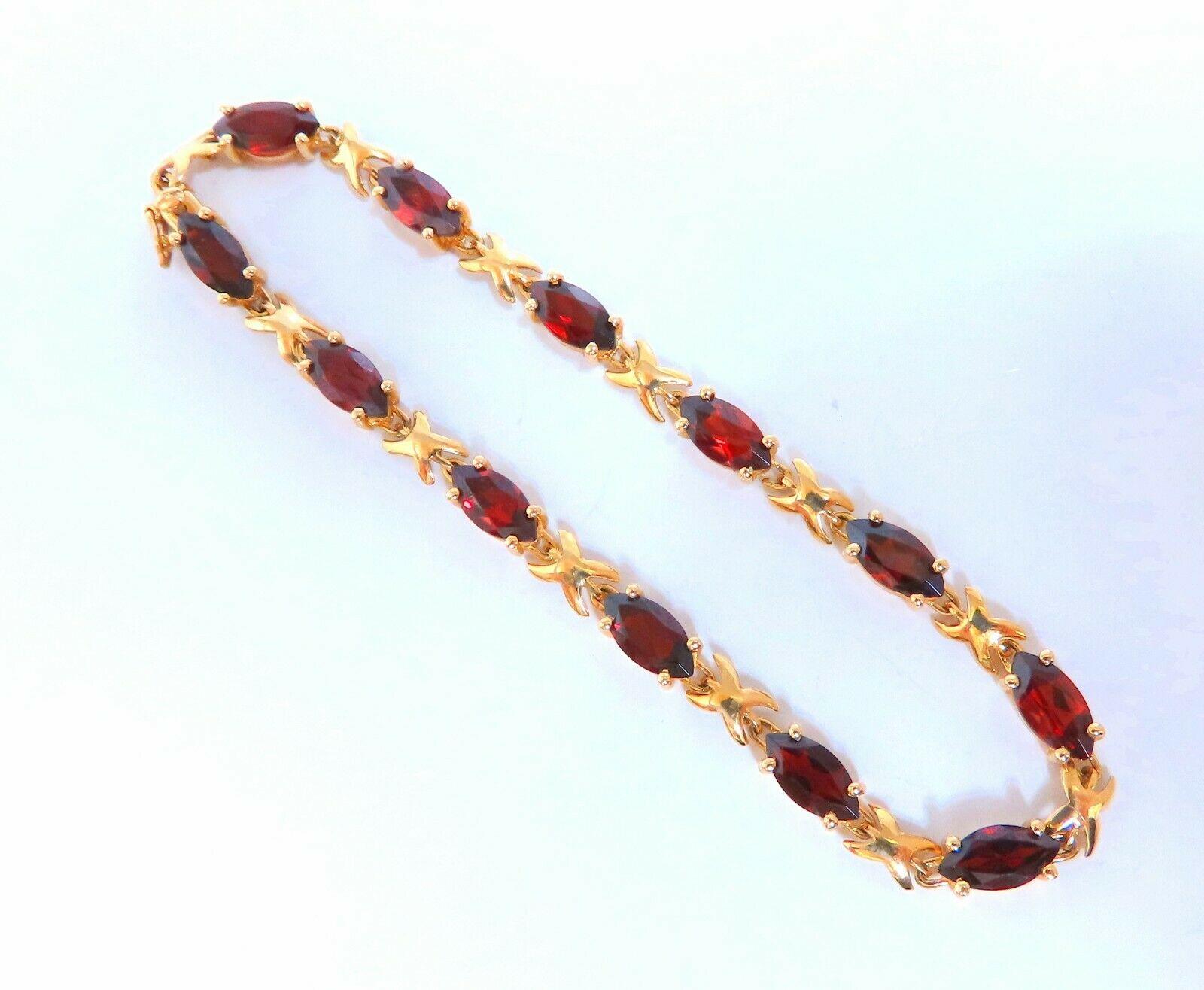 6 Karat natürliches Marquise-Granat-Armband 10kt 1