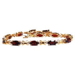 6 Karat natürliches Marquise-Granat-Armband 10kt