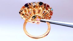 6ct Natural Multicolor Gems Ring 14kt gold*