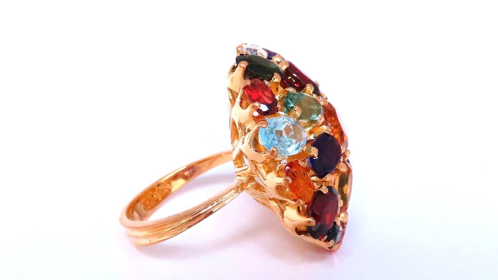 6ct Natural Multicolor Gems Ring 14kt gold In New Condition For Sale In New York, NY