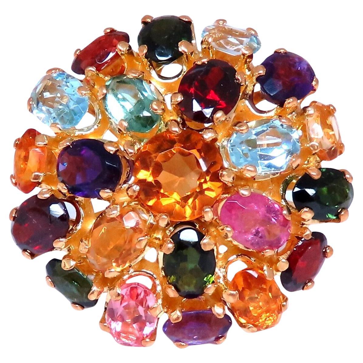 6ct Natural Multicolor Gems Ring 14kt gold For Sale