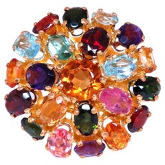 6ct Natural Multicolor Gems Ring 14kt gold*
