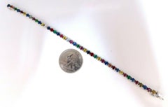 6 Carat Natural Ruby Emerald Sapphires Diamond Tennis Bracelet 14 Karat Gem Line