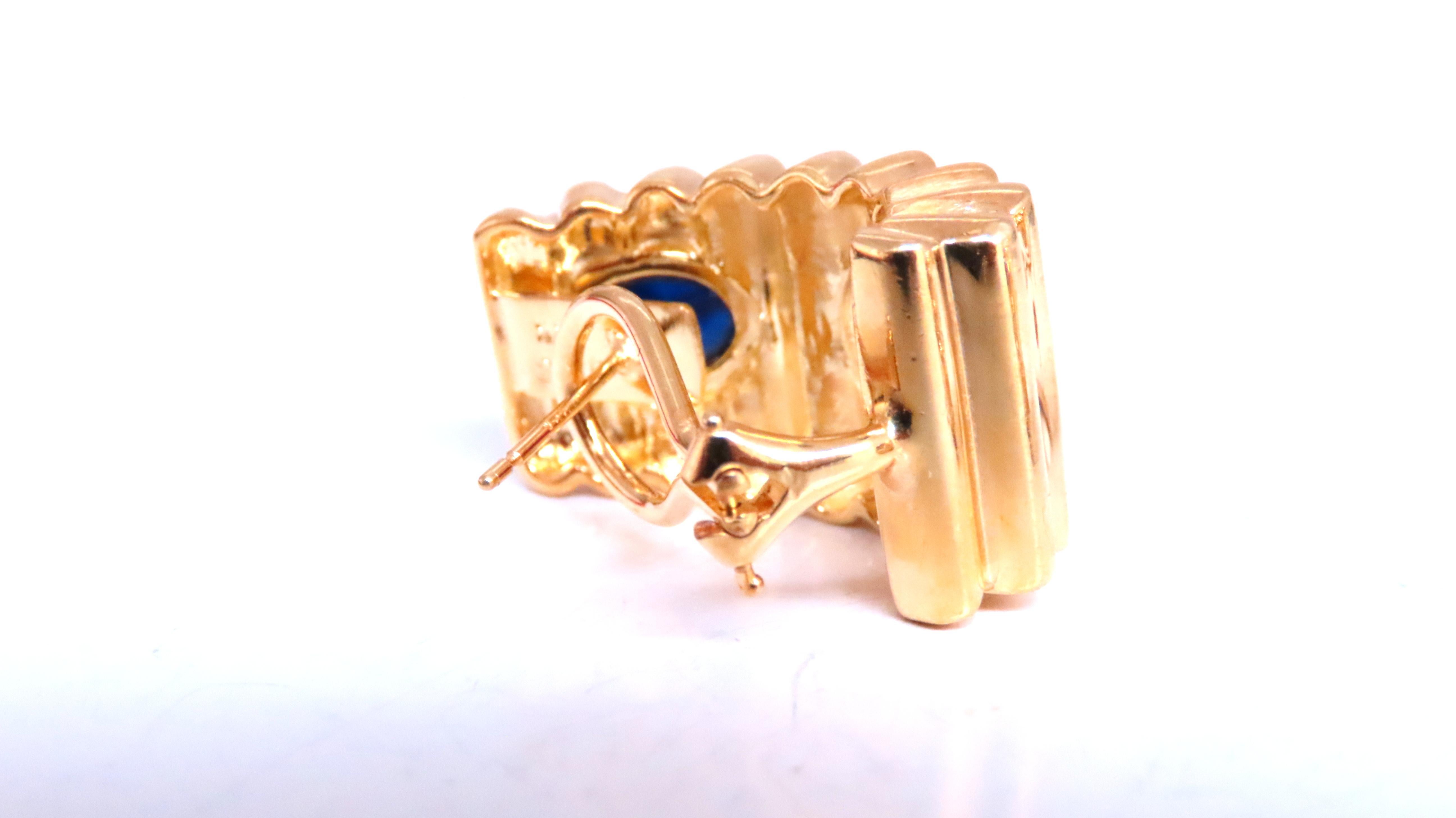 6ct Zafiro Natural Rubí Diamante Clip Pendientes Oro 18kt 74525 Moderno en venta