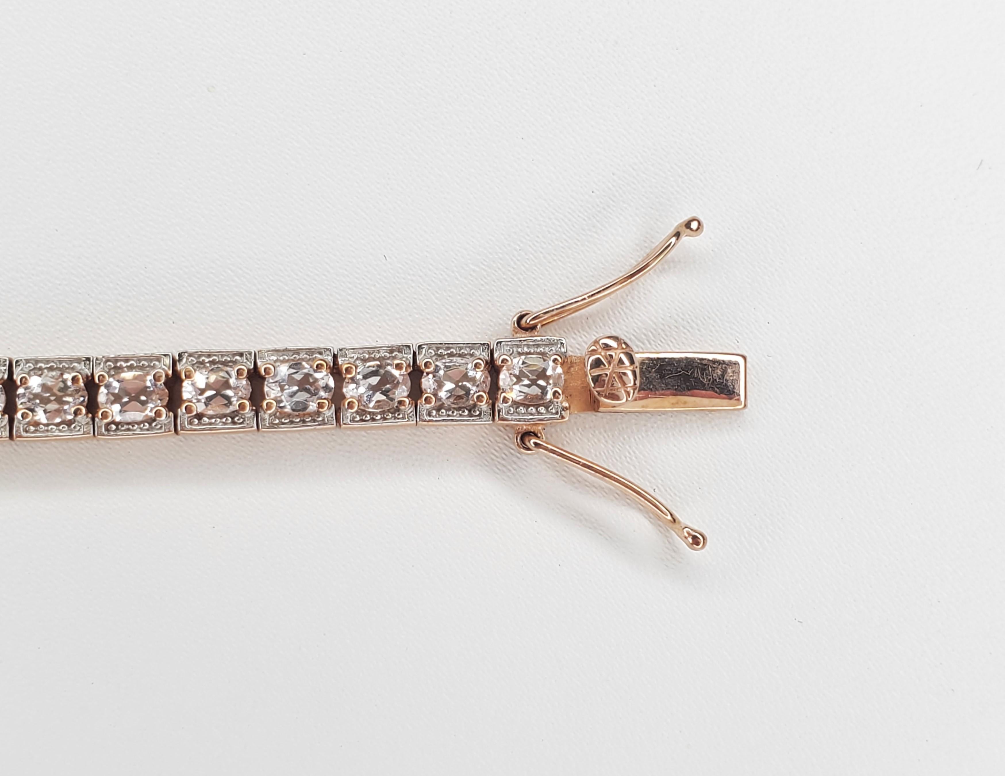 Women's 6cttw Morganite Sterling Silver Bracelet