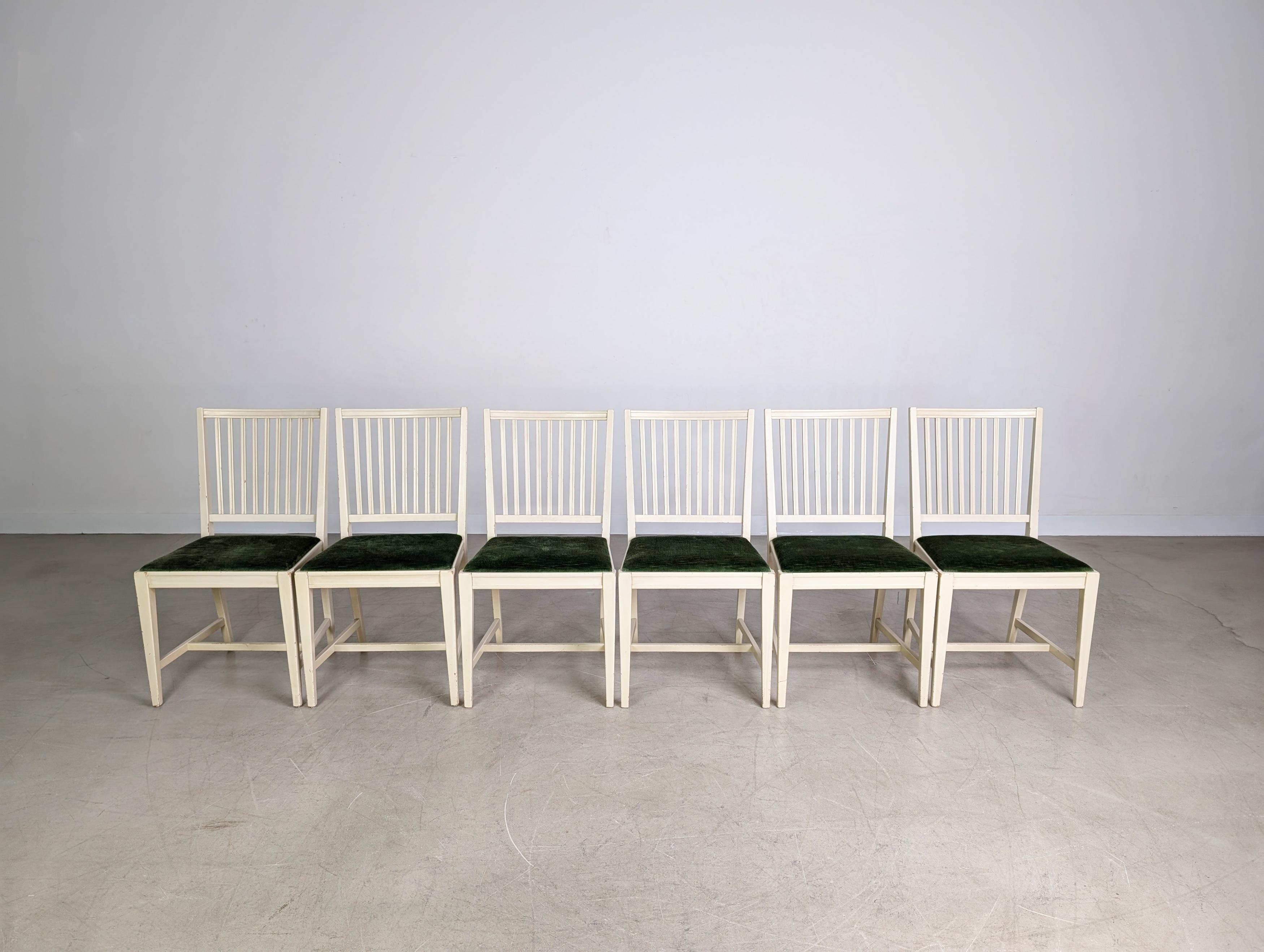 Mid-Century Modern 6er Set Midcentury Stühle Svante Skogh Schweden shabby scandi For Sale