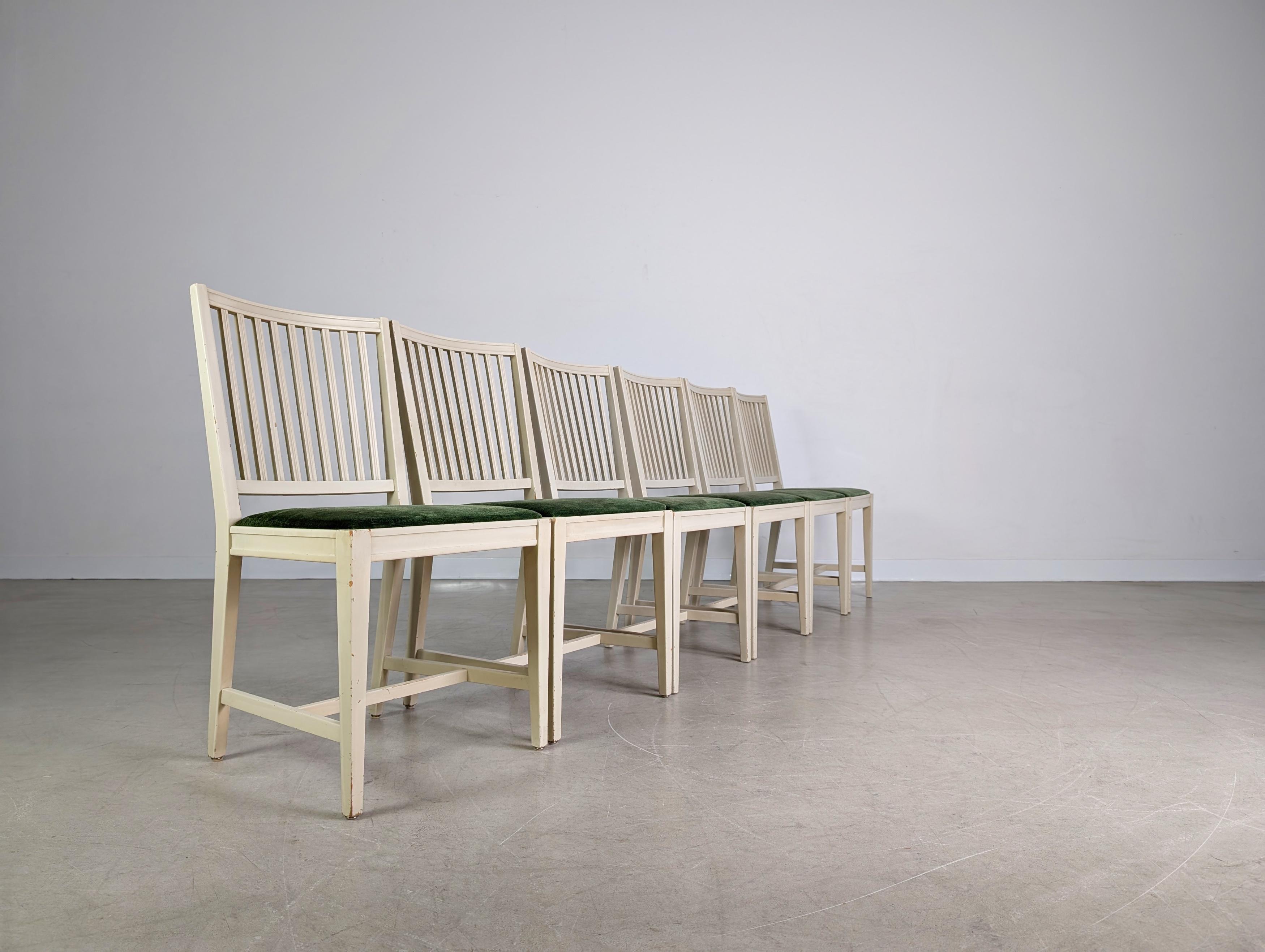 Swedish 6er Set Midcentury Stühle Svante Skogh Schweden shabby scandi For Sale